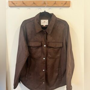 Brown Suede Women's Button Down Shirt / Jacket